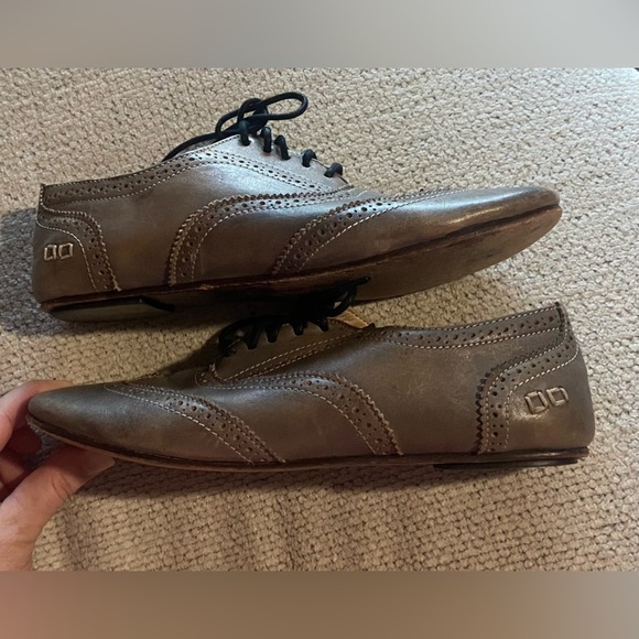 Bed Stu Women’s Taupe Gray Brown Leather Oxfords Shoes size 8.5 preppy classic - Picture 4 of 8
